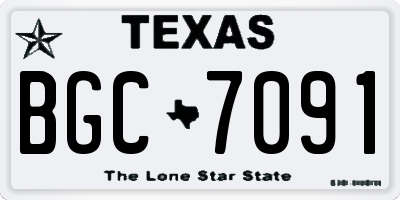 TX license plate BGC7091