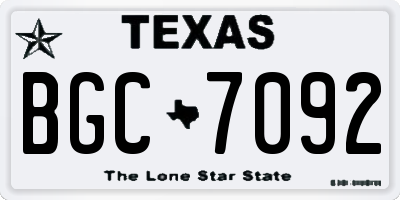 TX license plate BGC7092