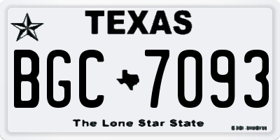 TX license plate BGC7093