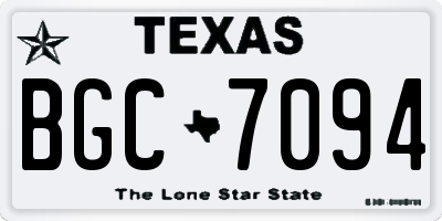 TX license plate BGC7094