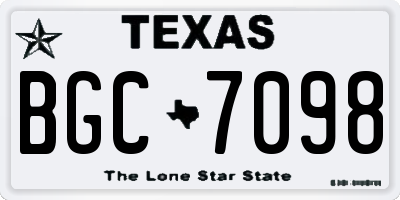 TX license plate BGC7098