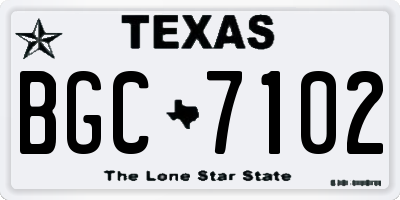 TX license plate BGC7102