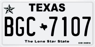 TX license plate BGC7107