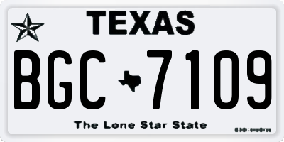 TX license plate BGC7109