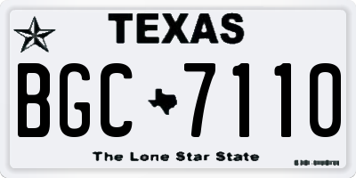 TX license plate BGC7110