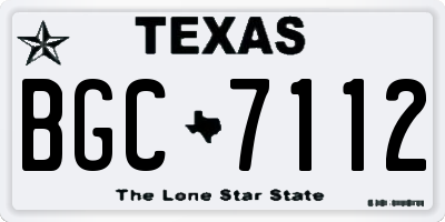 TX license plate BGC7112
