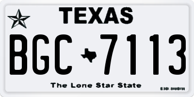 TX license plate BGC7113