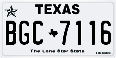 TX license plate BGC7116