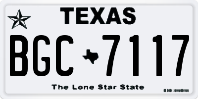 TX license plate BGC7117