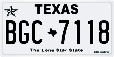TX license plate BGC7118