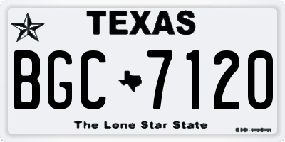 TX license plate BGC7120