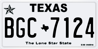 TX license plate BGC7124