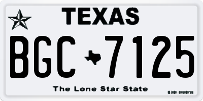 TX license plate BGC7125