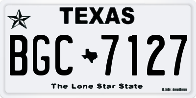 TX license plate BGC7127