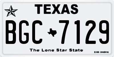 TX license plate BGC7129