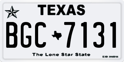 TX license plate BGC7131