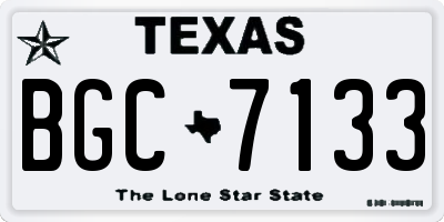 TX license plate BGC7133