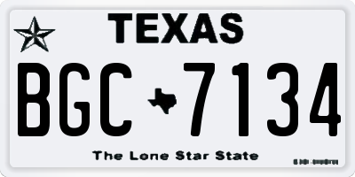 TX license plate BGC7134