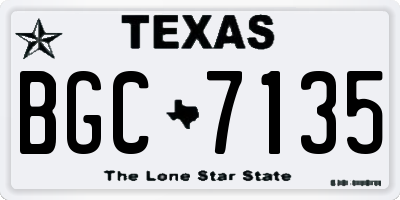 TX license plate BGC7135