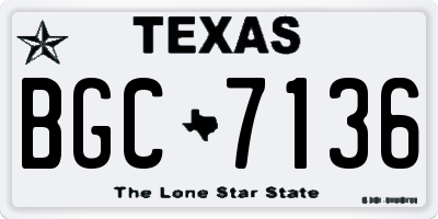 TX license plate BGC7136