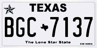 TX license plate BGC7137