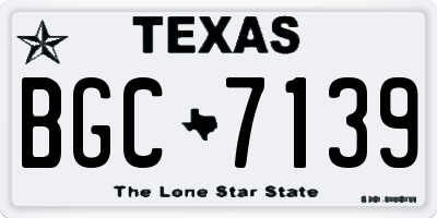 TX license plate BGC7139