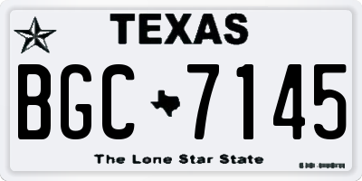 TX license plate BGC7145