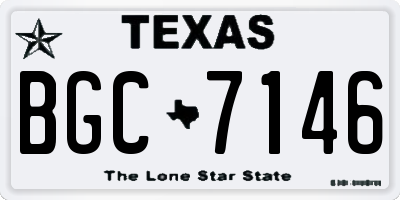 TX license plate BGC7146
