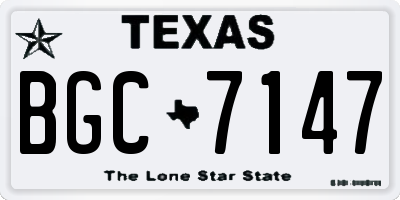 TX license plate BGC7147