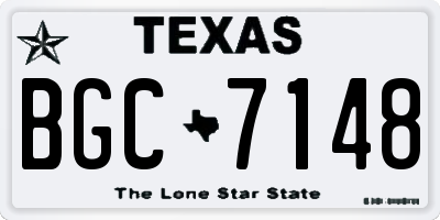 TX license plate BGC7148
