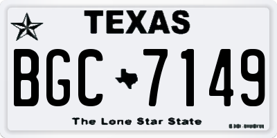 TX license plate BGC7149