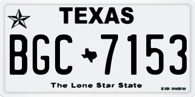 TX license plate BGC7153