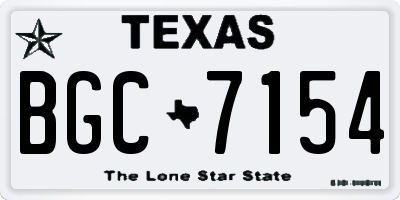 TX license plate BGC7154