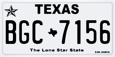 TX license plate BGC7156