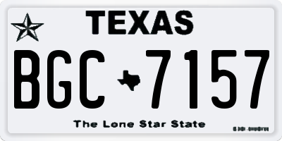 TX license plate BGC7157