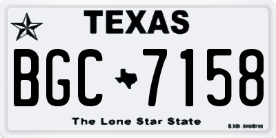 TX license plate BGC7158