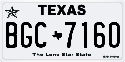 TX license plate BGC7160