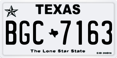 TX license plate BGC7163