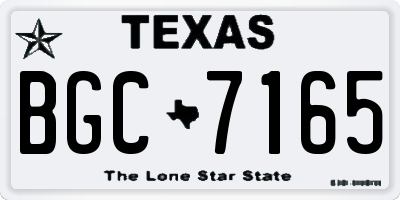 TX license plate BGC7165