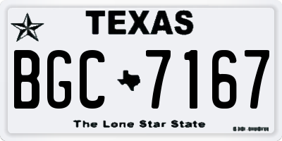TX license plate BGC7167