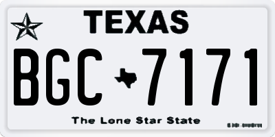 TX license plate BGC7171