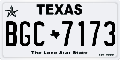 TX license plate BGC7173