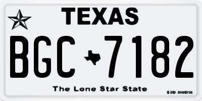 TX license plate BGC7182