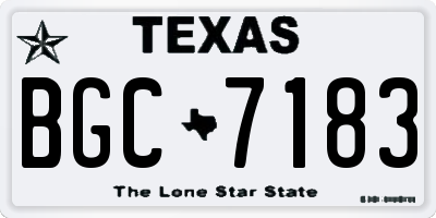 TX license plate BGC7183