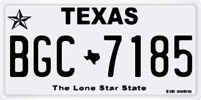 TX license plate BGC7185
