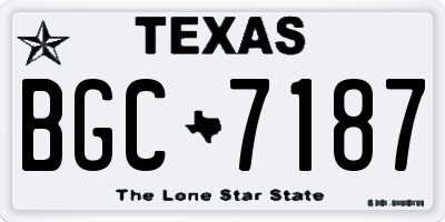 TX license plate BGC7187
