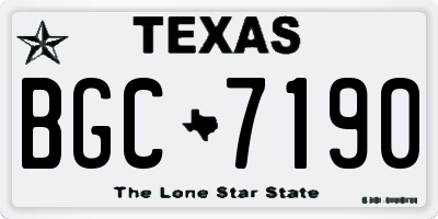 TX license plate BGC7190