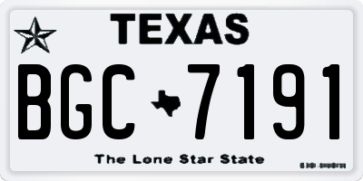 TX license plate BGC7191