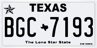 TX license plate BGC7193