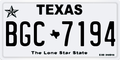 TX license plate BGC7194